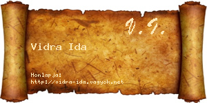 Vidra Ida névjegykártya