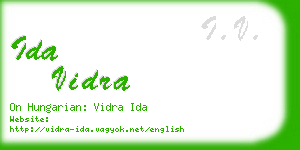 ida vidra business card